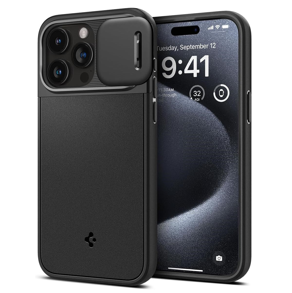 Spigen Optik Armor Magfit Black Case - For iPhone 15 Pro - mosaccessories